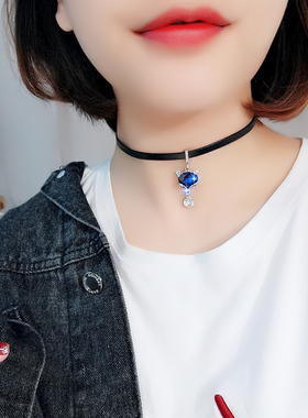 水晶狐狸项链女短款锁骨链