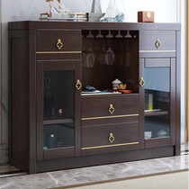 New Chinese Dining Side Cabinet Wine Cabinet integrated by wall Home solid wood Kitchen Bowl cabinet Living room Living Room Storage Tea Water Cabinet