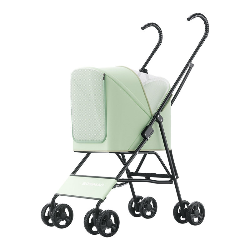 BOSIMAO Pet Stroller Dog Walking Stroller Lightweight, Compact, Folding Small Four-Wheel Cat Walking Cart