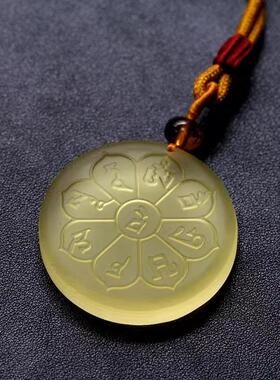 琉璃财神咒吊坠原创设计男女款招财项链  挂件饰品