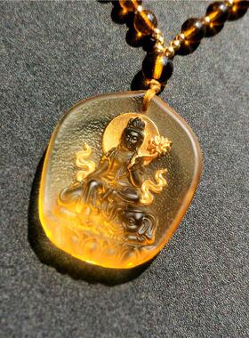 鎏金琉璃八大守护神吊坠千手观音十二生肖本命佛牌  文殊菩萨挂件