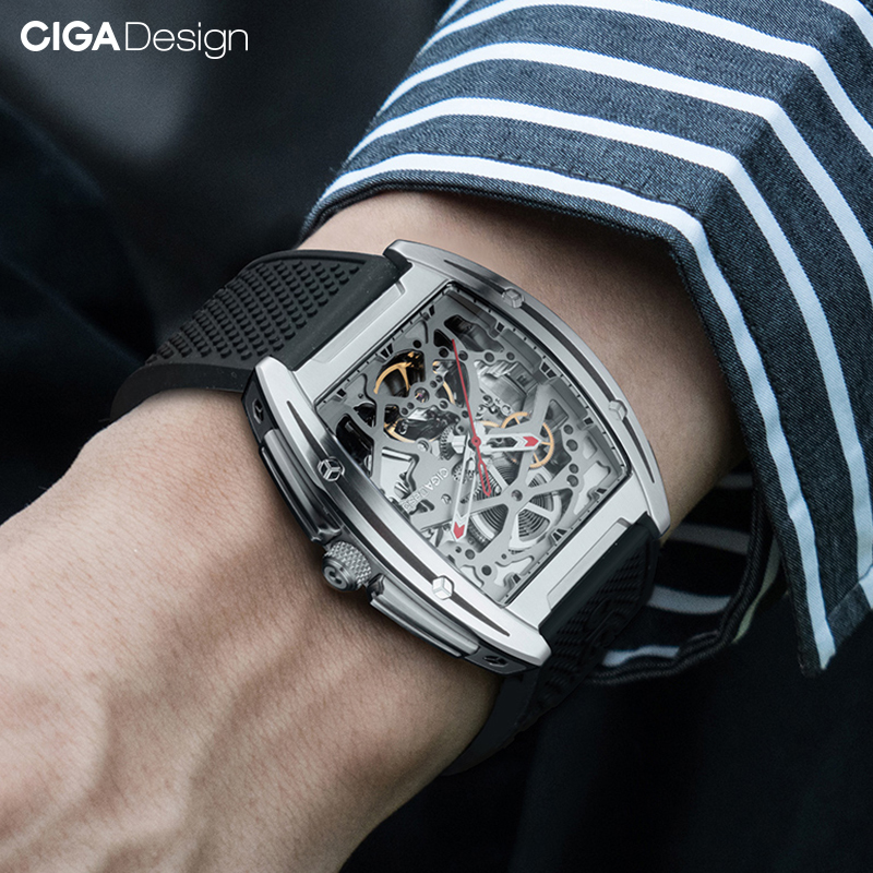 cigadesign旗舰店CIGA design玺佳手表酒桶镂空自动正品男机械表锋芒潮流男士手表0