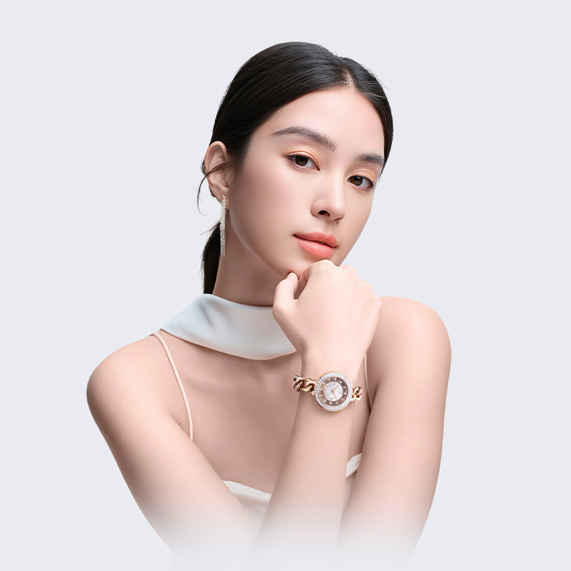 CIGA design玺佳【钻随心动】金色艺术腕表女士石英表 生日礼物 - 图1
