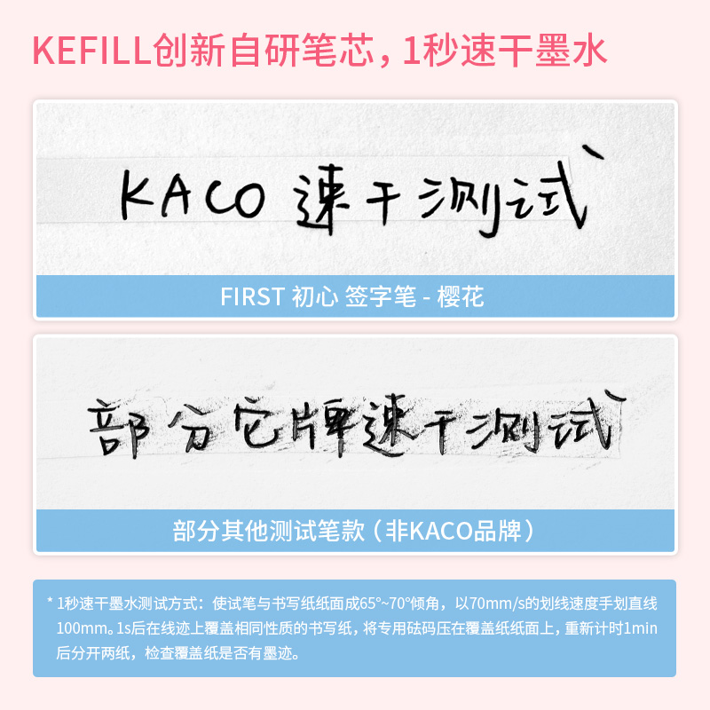 KACO初心-樱花中性笔0.5黑色旋转出芯大容量600米书写长度学生办公文具创意礼品少女心爱心签字笔含笔芯2根-图2