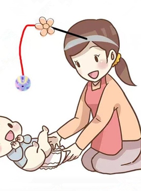 带头上哄娃神器哄宝宝摇铃玩具安抚婴儿头戴逗孩子发箍洗脸头箍