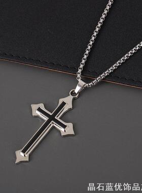 十字架吊坠男士项链潮牌百搭男款