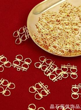 结婚喜糖盒子配件古铜色喜字吊坠婚礼装饰复古金属双喜字DIY挂件
