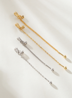 S925纯银平安夹扣镀18K金吊坠扣