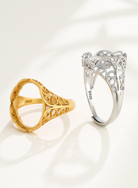 致闺蜜女s925银材质戒指空托