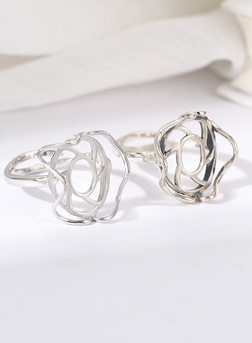 致闺蜜女s925银戒指空托