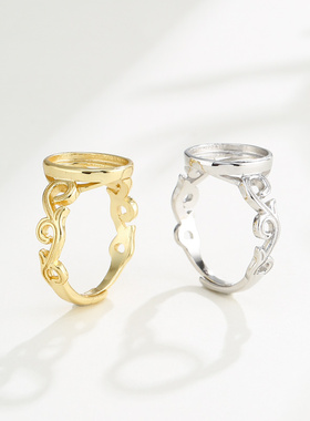 致闺蜜女s925银戒指空托