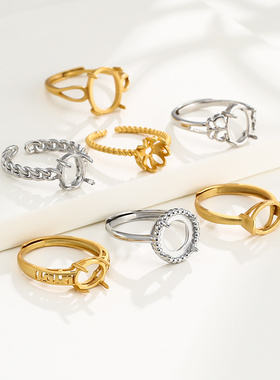 致闺蜜女s925银戒指空托