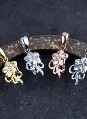 DIY花卉图案扣夹扣蜜蜡吊坠