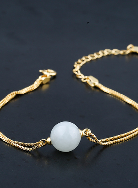 s925银手链空托女镶嵌diy珍珠