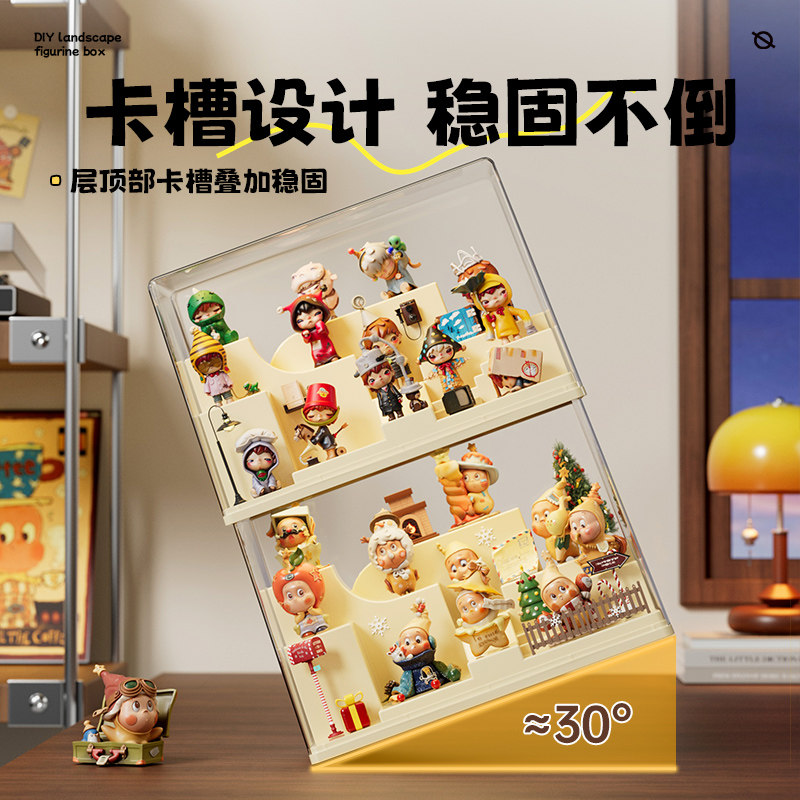 星星人盲盒收纳展示架亚克力透明泡泡玛特展示盒防尘手办展示盒子,淘宝优惠券,粉丝福利购,淘宝优惠卷