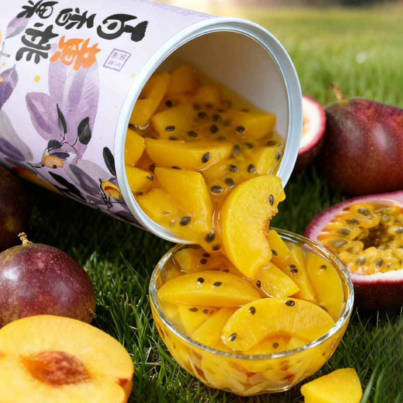 【新品】百香果黄桃罐头 金桔黄桃梨汁黄桃罐头水果混合儿童零食