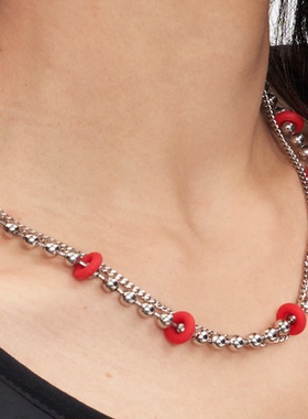 COUGH IN VAIN Relaxing系列红色硅胶双链项链