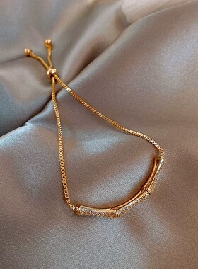 2026竹节手链女ins潮小众设计冷淡风感手镯手环简约手饰女生闺蜜