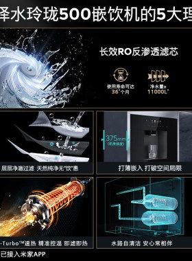 西门子嵌入式RO反渗透膜冷热直饮水玲珑净水器5053+s6蒸烤箱