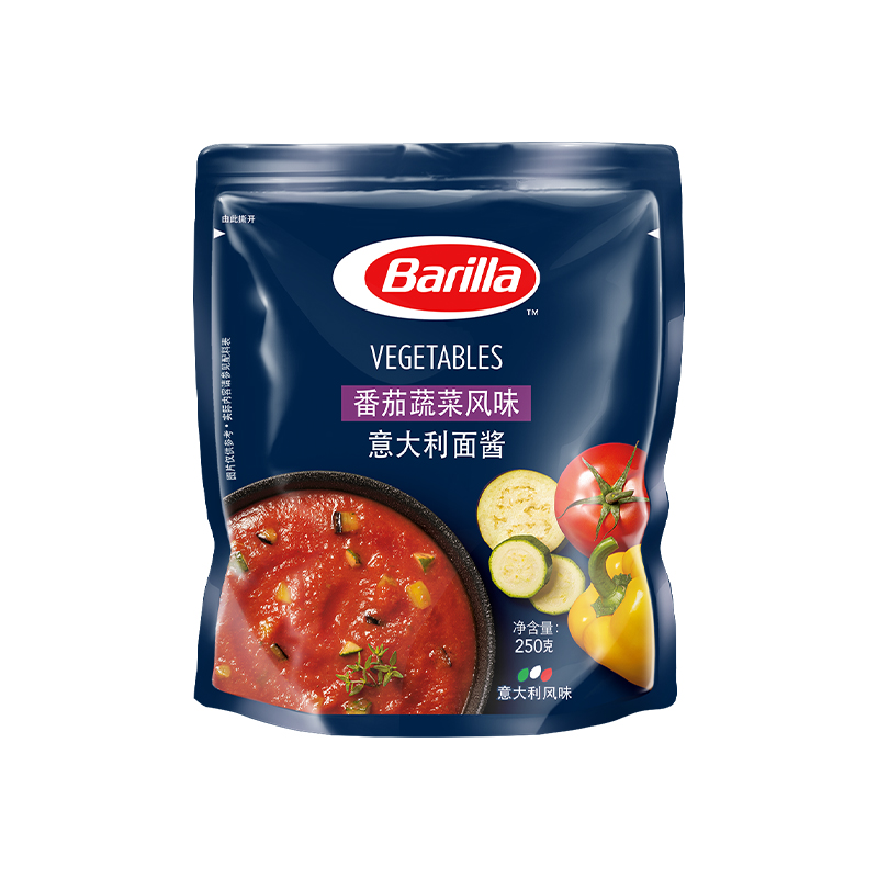 Barilla百味来番茄蔬菜风味意面酱250克袋装意大利面酱官方旗舰店-图3