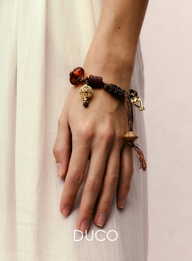 DUCO 爱心纹理编织手链 原创设计师小众个性气质高级感配饰 默叙