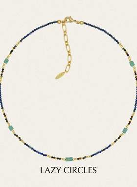 旷野天空青金石虎眼石项链