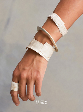 QIQI器炁拼接树皮宽手镯