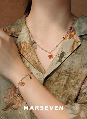 红石小苹果麻花边多坠子手链