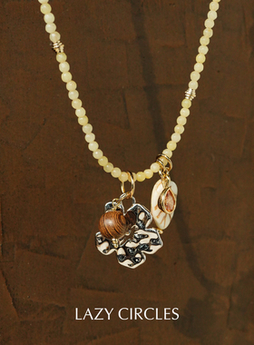 黄玉髓扶桑花多吊坠项链