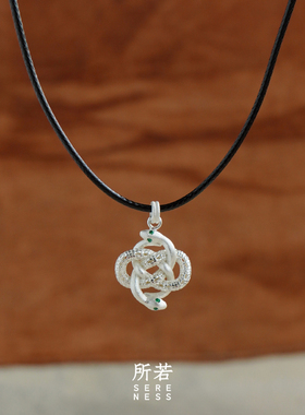 释迦结灵蛇油蜡绳项链