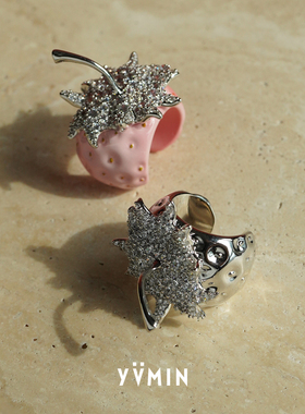 YVMIN尤目草莓镶钻戒指