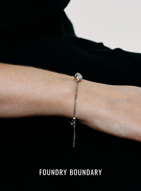 FOUNDRY BOUNDARY 纯银闪灵手链 原创设计师简约中性小众气质默叙