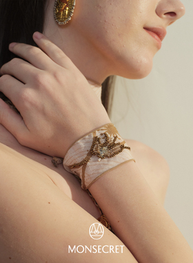 MONSECRET 游记钉珠腕带 原创设计小众礼物度假感浪漫手饰 默叙