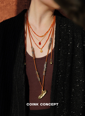 ATELIERSO豌豆麂皮项链