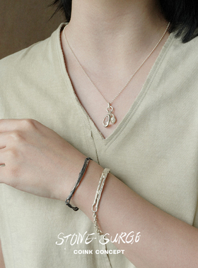 STONESURGE白水晶松子松仁项链