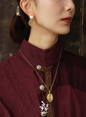 扎什坐望格桑花盘长纹项链