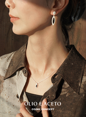 OLIOEACETO纯银卫星吊坠项链