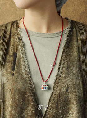 SERENESS所若 牧歌集蒙古包长项链 原创设计毛衣链度假质感 默叙