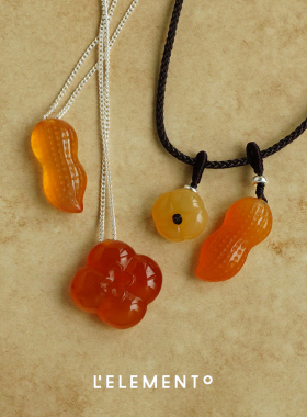 L'ELEMENTO玛瑙花生吊坠项链