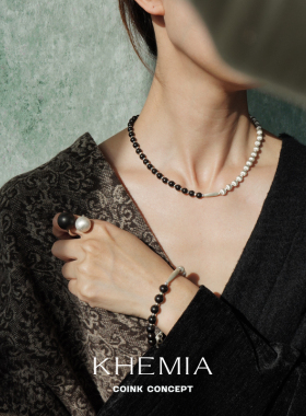 KHEMIA天然黑檀木水滴项链锁骨链