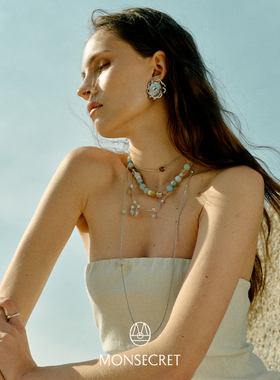 MONSECRET波光白水晶项链