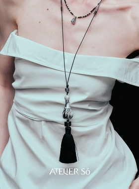 ATELIERSO倪索 香水瓶流苏长项链 原创设计气质高级感毛衣链 默叙