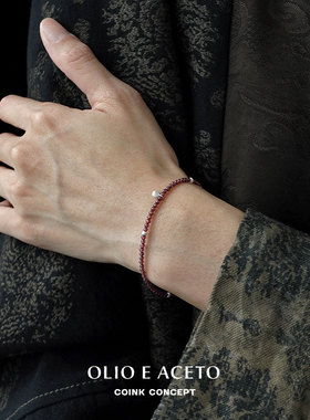 OLIOEACETO石榴石露珠串珠手链