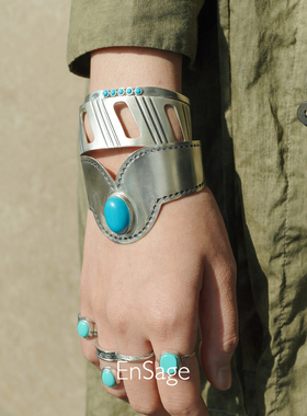 ENSAGE山脊纯银绿松石手镯