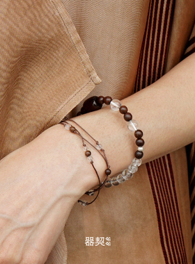QIQI器契 x 默叙 游乐红牛角手串 原创设计手串文玩乌金水晶