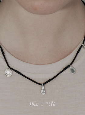 SALEEPEPE纯银泪手编绳项链