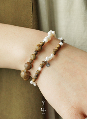 ZIXIU子休 好奇水母手链 沉香淡水珍珠小众简约质感原创设计 默叙
