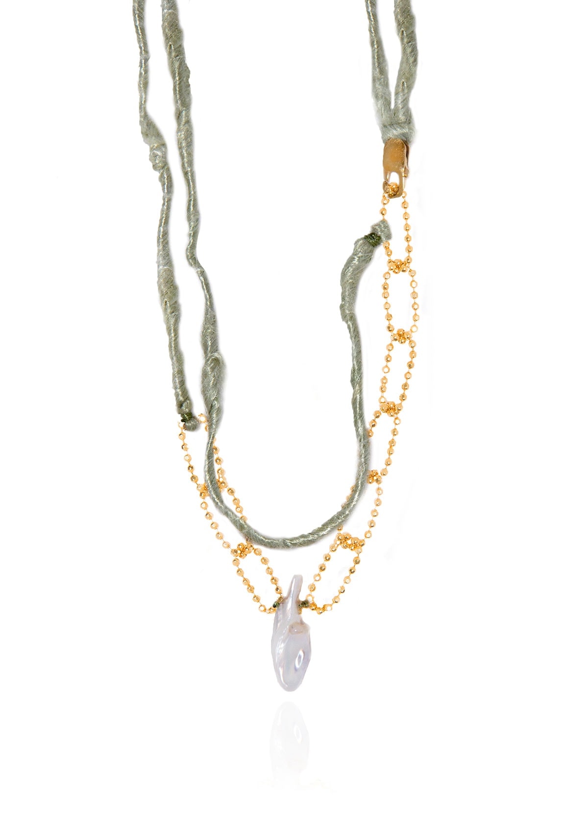 HERMINA ATHENS Palmyra Yarn项链 希腊设计师淡水珍珠吊坠锁骨链 - 图3