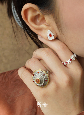 SERENESS所若 冬日牧歌红线开口戒指 原创设计小众个性礼物 默叙