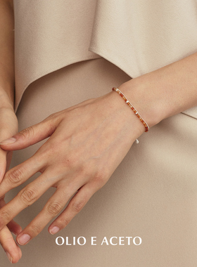 纯银红花玛瑙双层手链